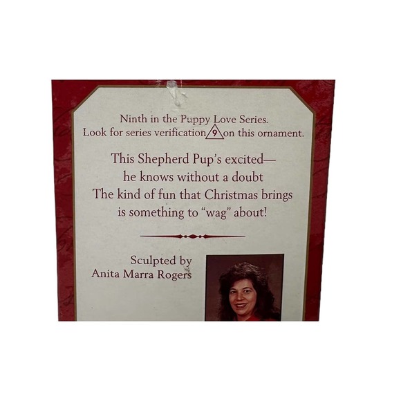 Vintage 1999 Hallmark Keepsake Ornament Puppy Love #9 Series German Shepherd Dog - Picture 10 of 11